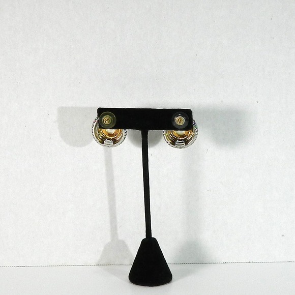 Charmelle Faux Pearl two tone Pierced Earrings - Picture 7 of 12